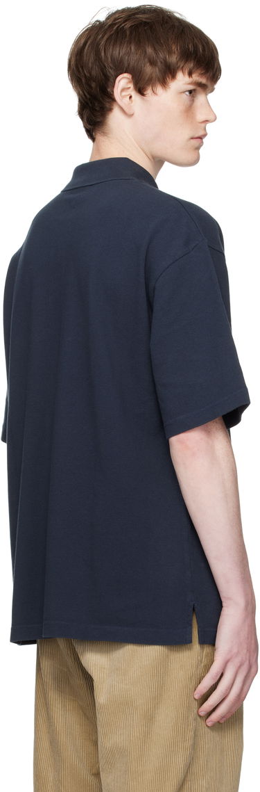 Polo skjorte MAISON KITSUNÉ Maison Kitsuné Fox Head Patch Oversize Polo Mørkeblå | PM00211KP0001, 2