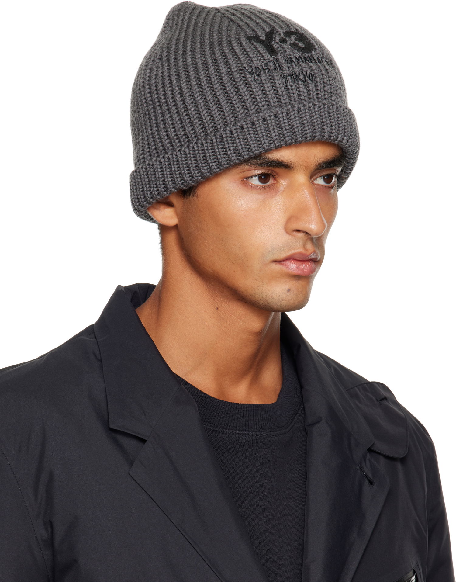 Beanie Y-3 Y-3 Chunky Knit Beanie Grå | JX8309, 1