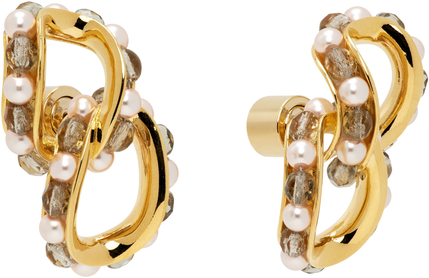 Øreringe KIKO KOSTADINOV Kiko Kostadinov Kandel Gold-Tone, Pearl, and Smoky Quartz Earrings Gul | KKWAW25ER02-156, 1