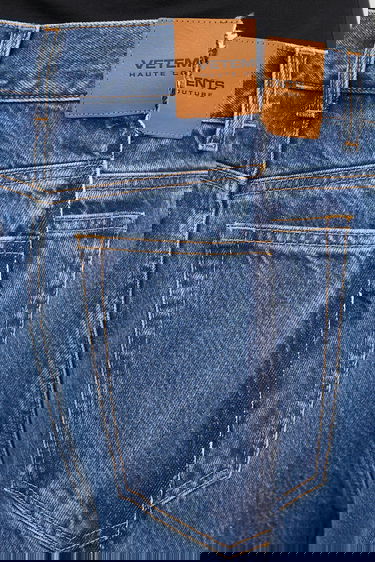 Jeans VETEMENTS VETEMENTS Cut Reconstructed High-Waisted Wide-Leg Jeans Blå | UH76DP460MB3, 4