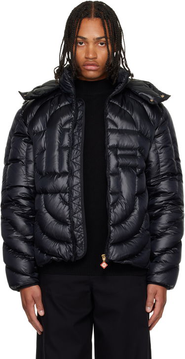 Puffer jakke Casablanca Monogram Quilted Nylon Down Puffer Jacket Sort | M-AW25-OT-140-01, 0