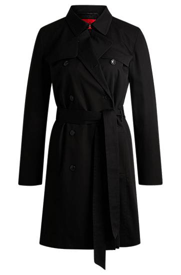 Trenchcoat BOSS Double-Breasted Regular-Fit Cotton Trench Coat Sort | 50533902