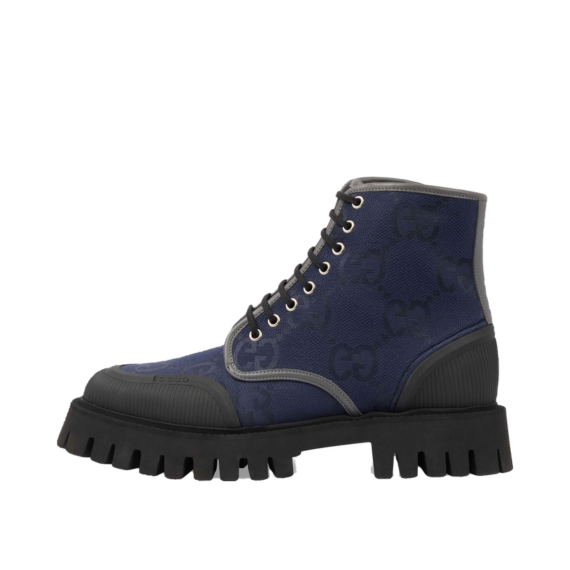 Sneakers og sko Gucci Novo Lug-Sule Ankle Booties Navy Sort | 699970 UKOF0 4549