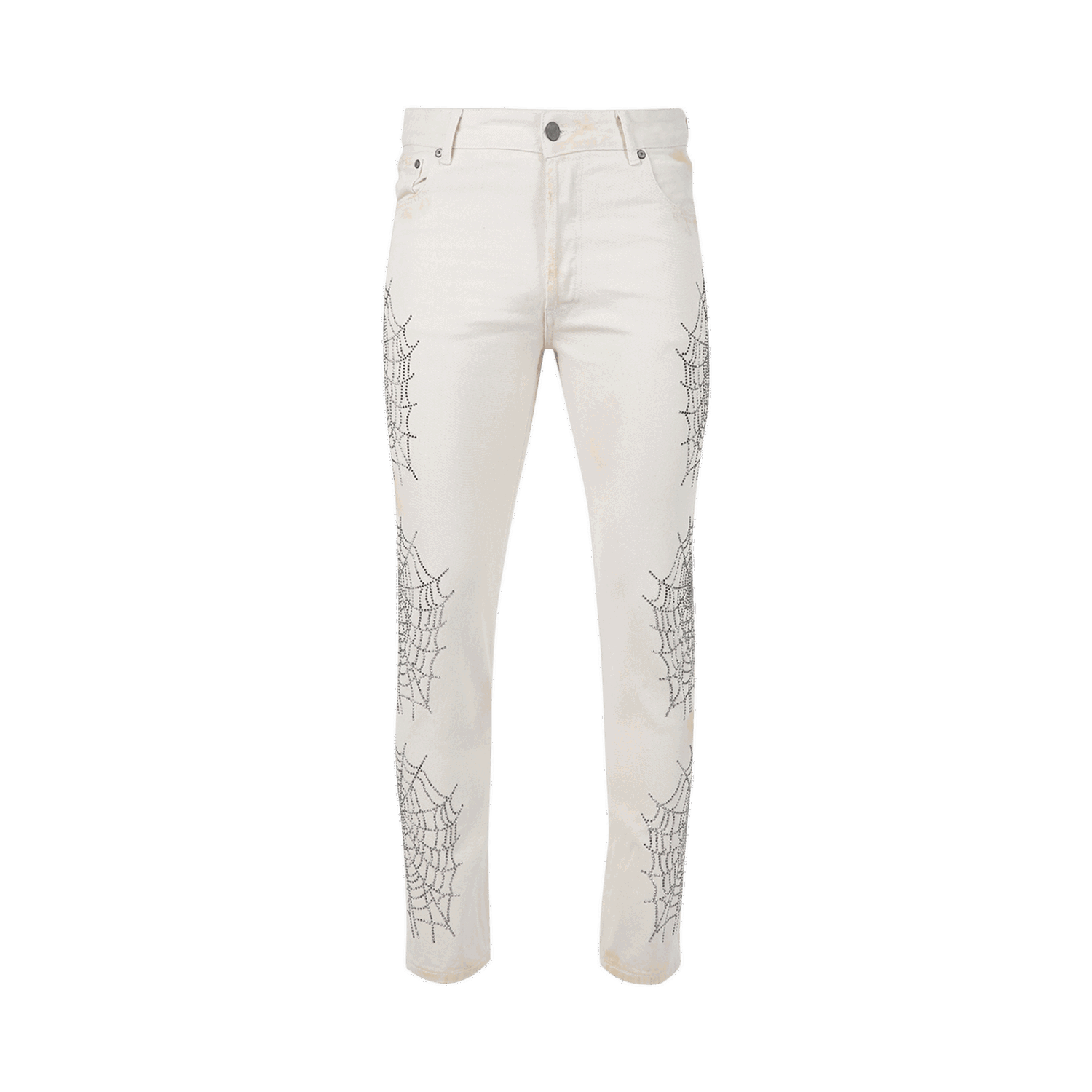 Jeans Palm Angels Spider Regular 5 Pockets Pants Hvid | PMYA012F22DEN0080372, 0