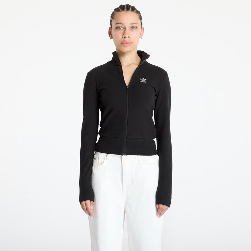 Jakke adidas Originals Essentials Rib Full Zip Track Top Sort | JD5905