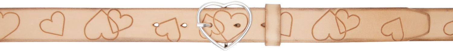 Bælter OUR LEGACY 3 CM Wide Heart Buckle Leather Belt Beige | A424835N, 0