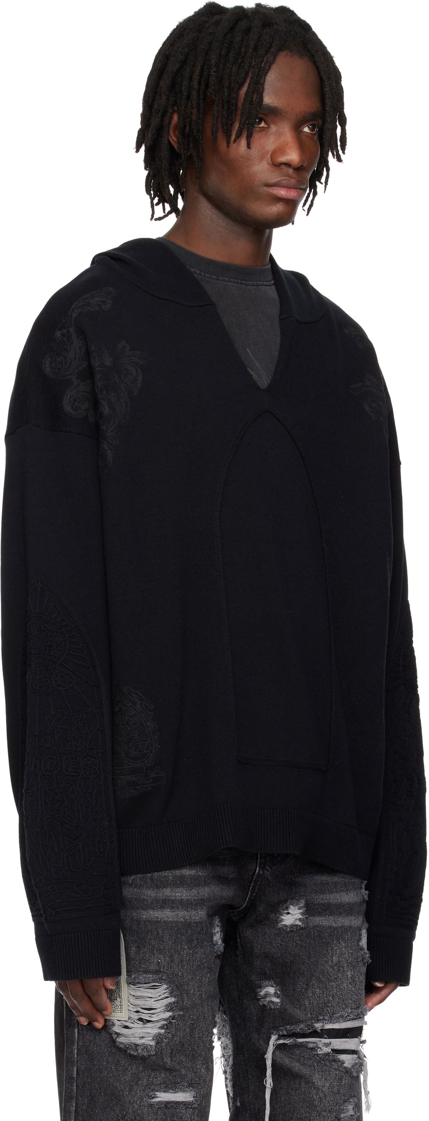 Sweater Who Decides War Who Decides War Whim Embroidered Hoodie Sort | 1110630002SS25, 1