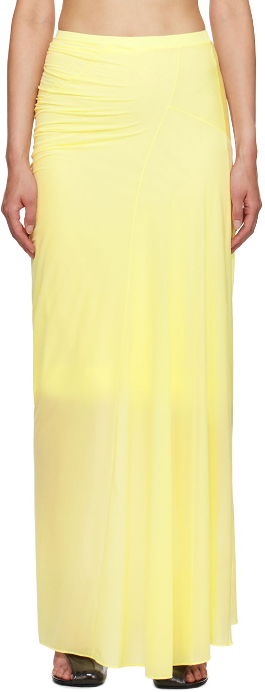 Nederdel Dries Van Noten Fitted Draped Maxi Skirt Gul | 242-011147-9204