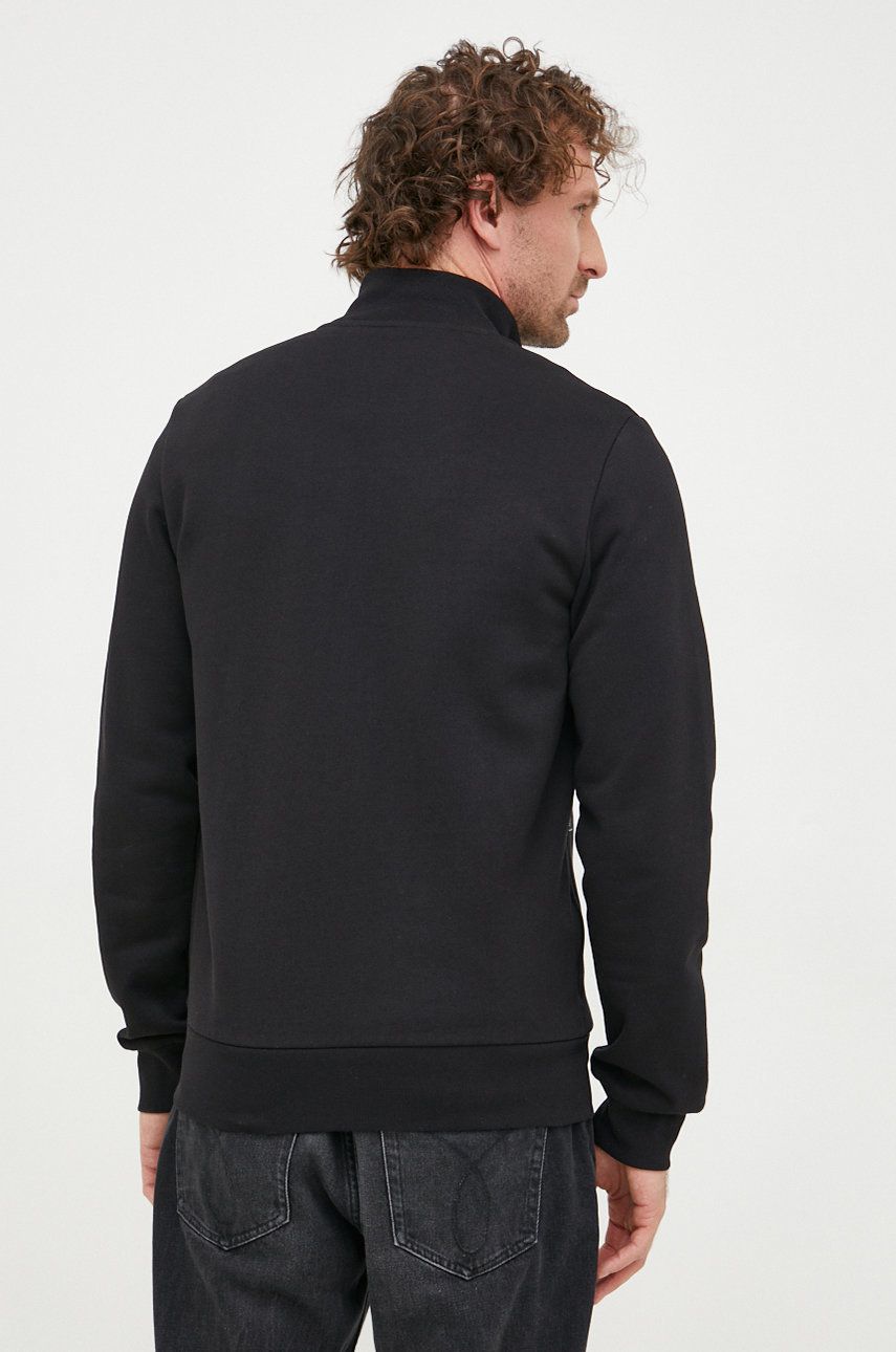 Sweatshirt Lacoste Brushed Fleece Zippered Sweatshirt Sort | SH9622, 1