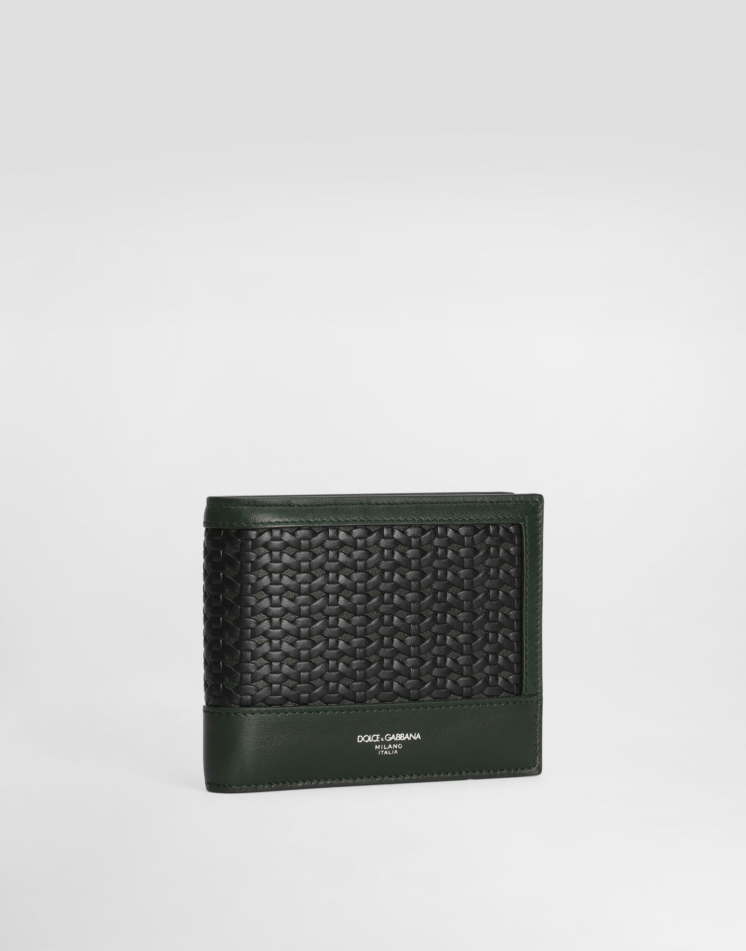 Tegnebog Dolce & Gabbana Dolce & Gabbana Woven Leather Bifold Wallet Grøn | BP3102AN41989868, 1