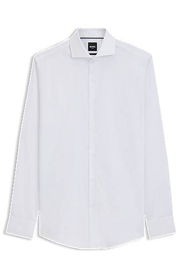 Skjorte BOSS Slim-fit shirt in wrinkle-resistant Oxford cotton Hvid | 50545820
