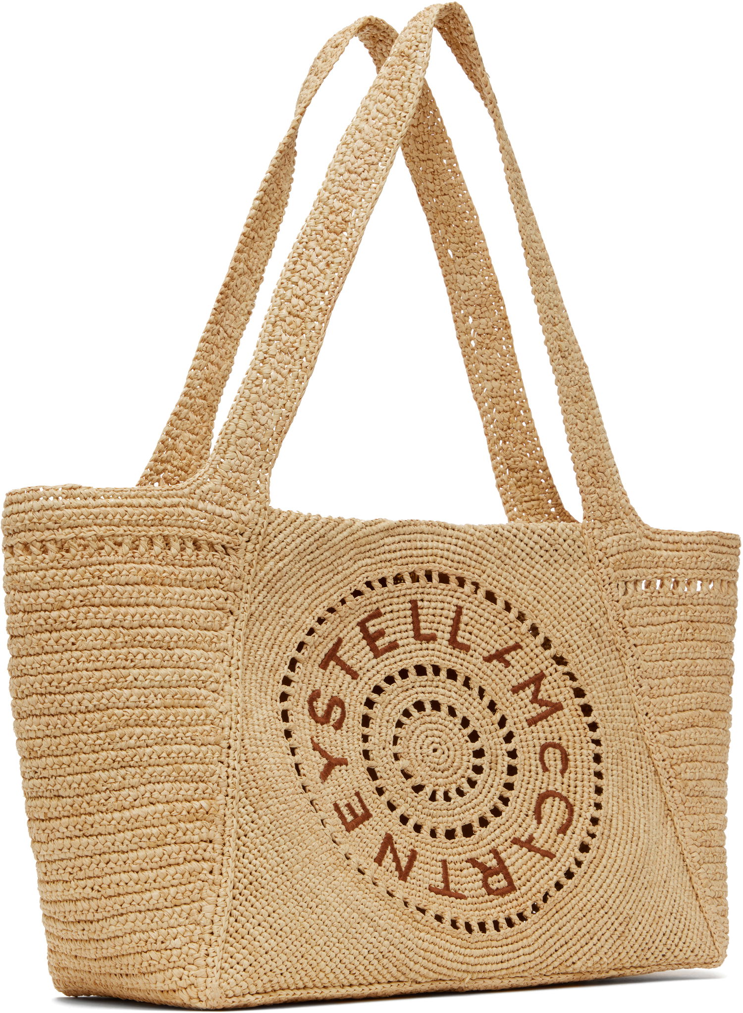 Mulepose Stella McCartney Stella McCartney Logo Raffia Medium Tote Beige | 7B0107WP0375, 1