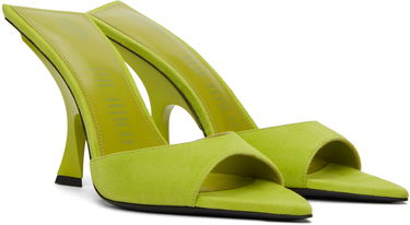 Tilbehør The Attico Attico Ester Suede Mules Grøn | 242WS789 L007, 3