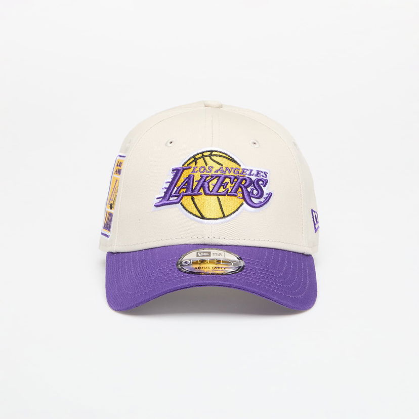 Kasket New Era Los Angeles Lakers 9FORTY Contrast Patch Adjustable Cap Beige | 60667571