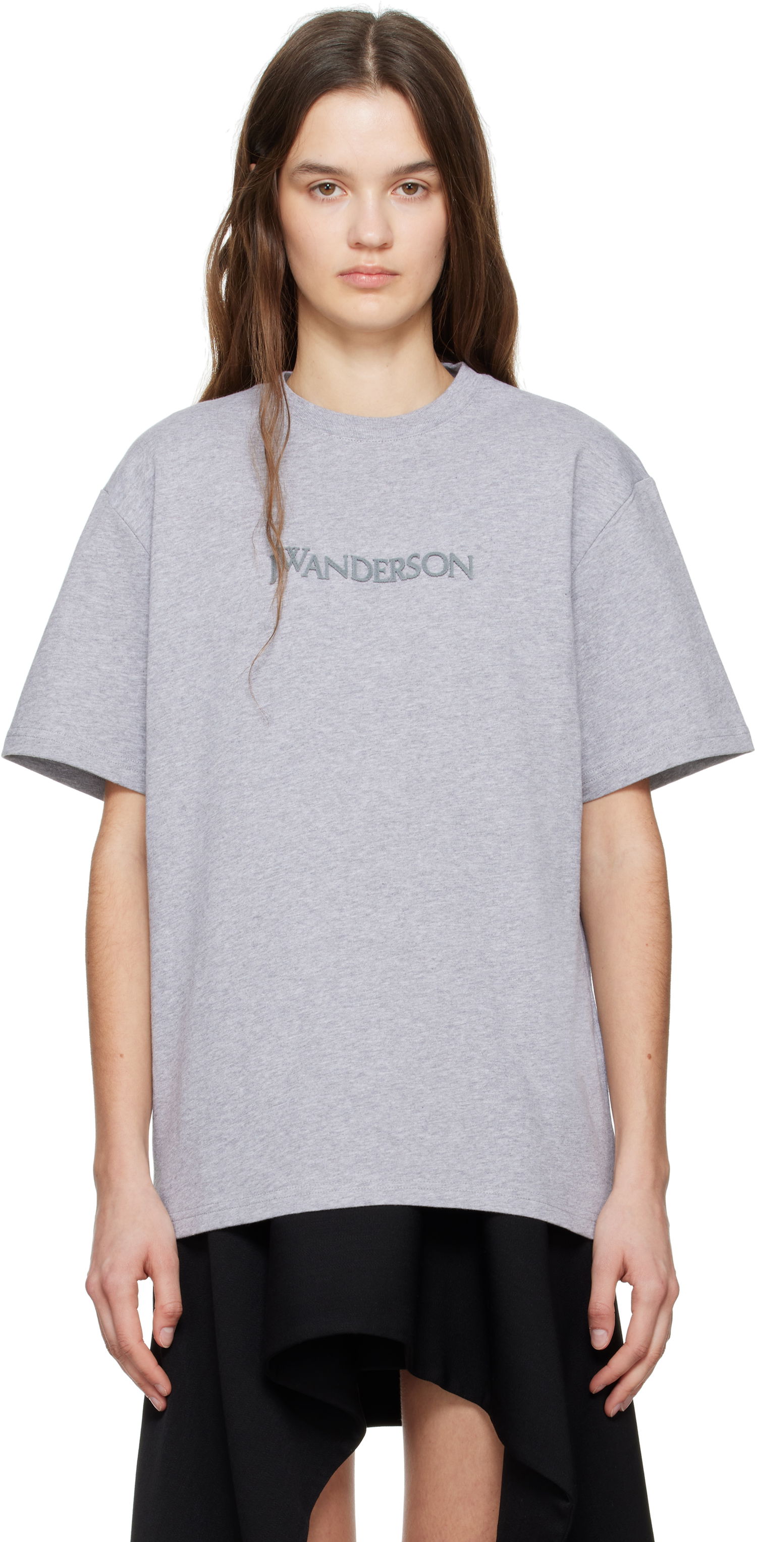 T-shirt JW Anderson JW Anderson Flocked Logo T-Shirt Grå | JT0282-PG1510, 0