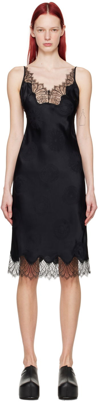 Kjole Coperni Lace-Trim Midi Dress Sort | COPR99064, 0