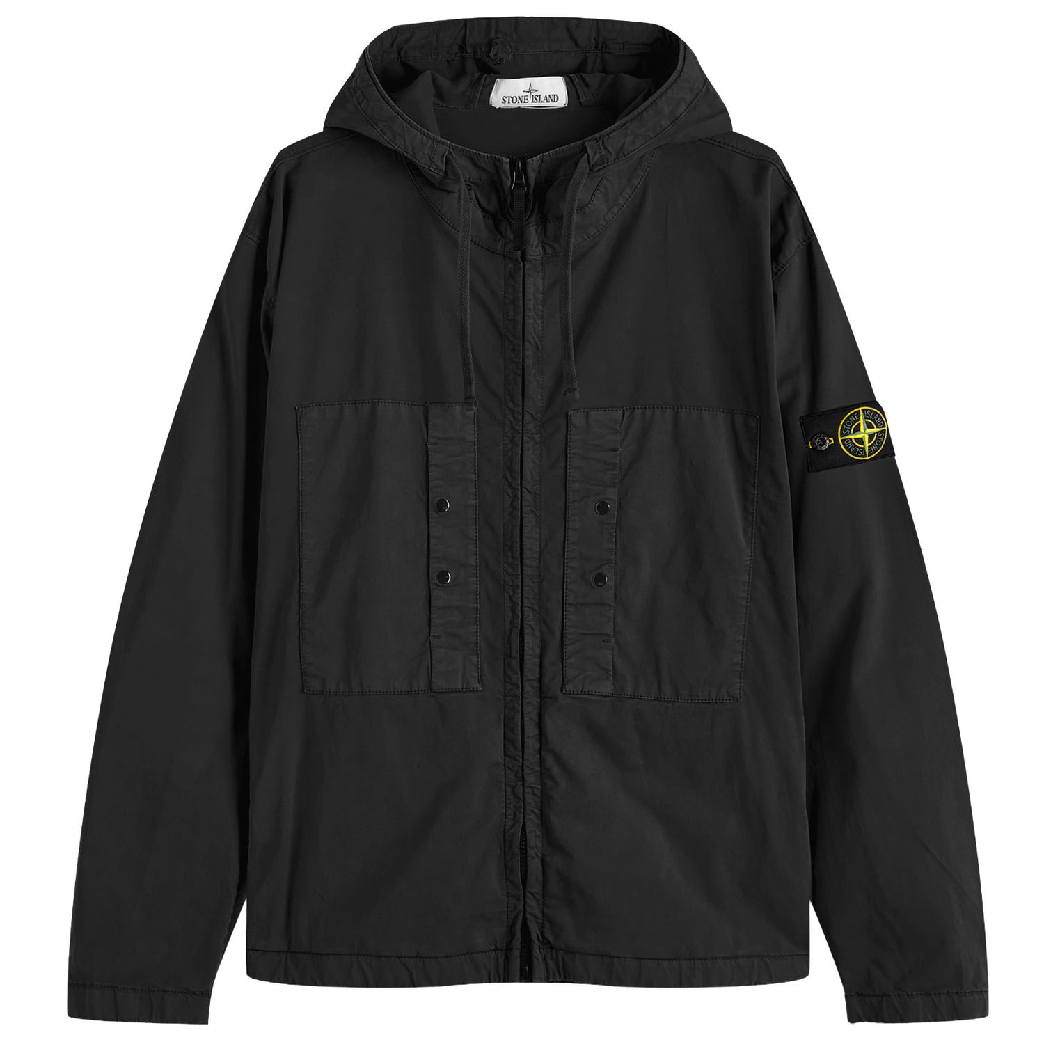Vindjakke Stone Island Stone Island Supima Cotton Twill Stretch-TC Hooded Jacket, Size Large Sort | K1S154100091-V0029, 1