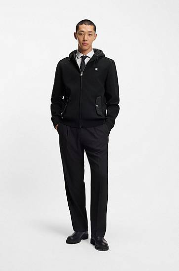 Jakke BOSS Regular-fit hooded jacket with quilted details Sort | 50547003, 1