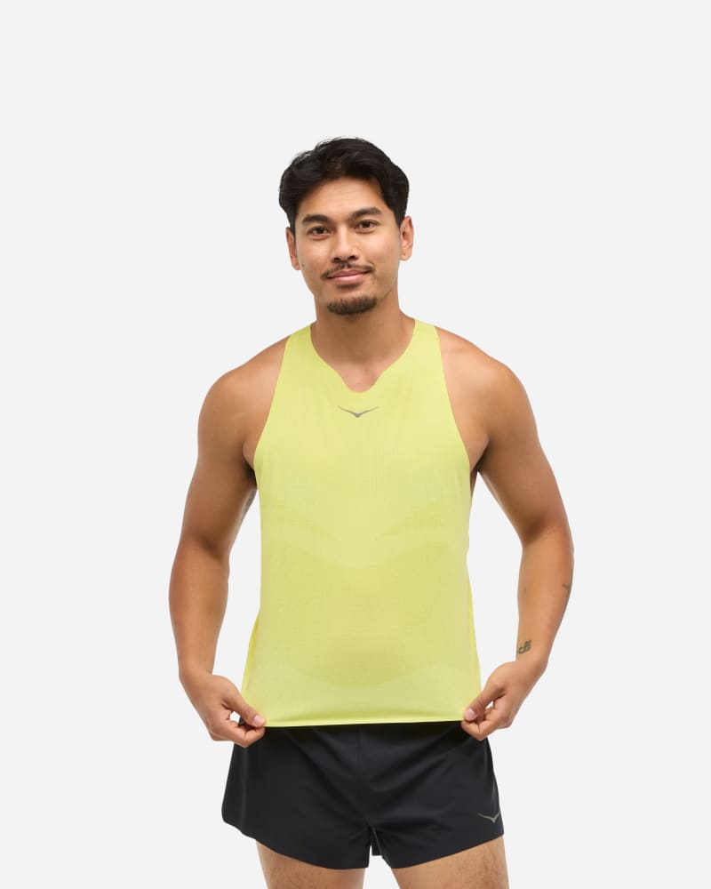Tanktop Hoka One One Race Day Singlet Gul | 1164154-HKCT, 0