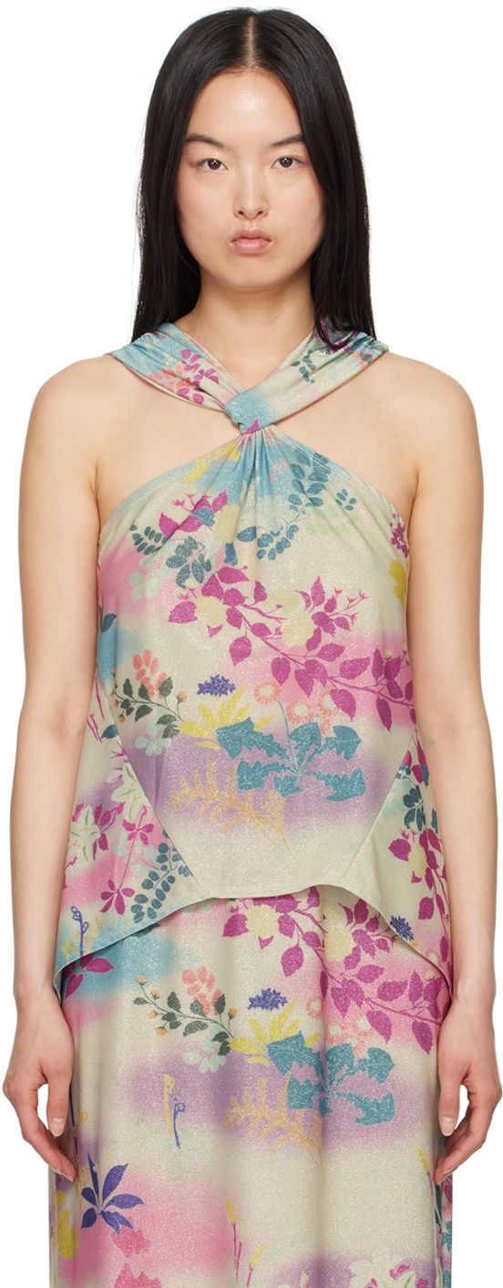 Tanktop Anna Sui Atlantis Garden Print Halter Neck Tank Top Flerfarvet | 424B20