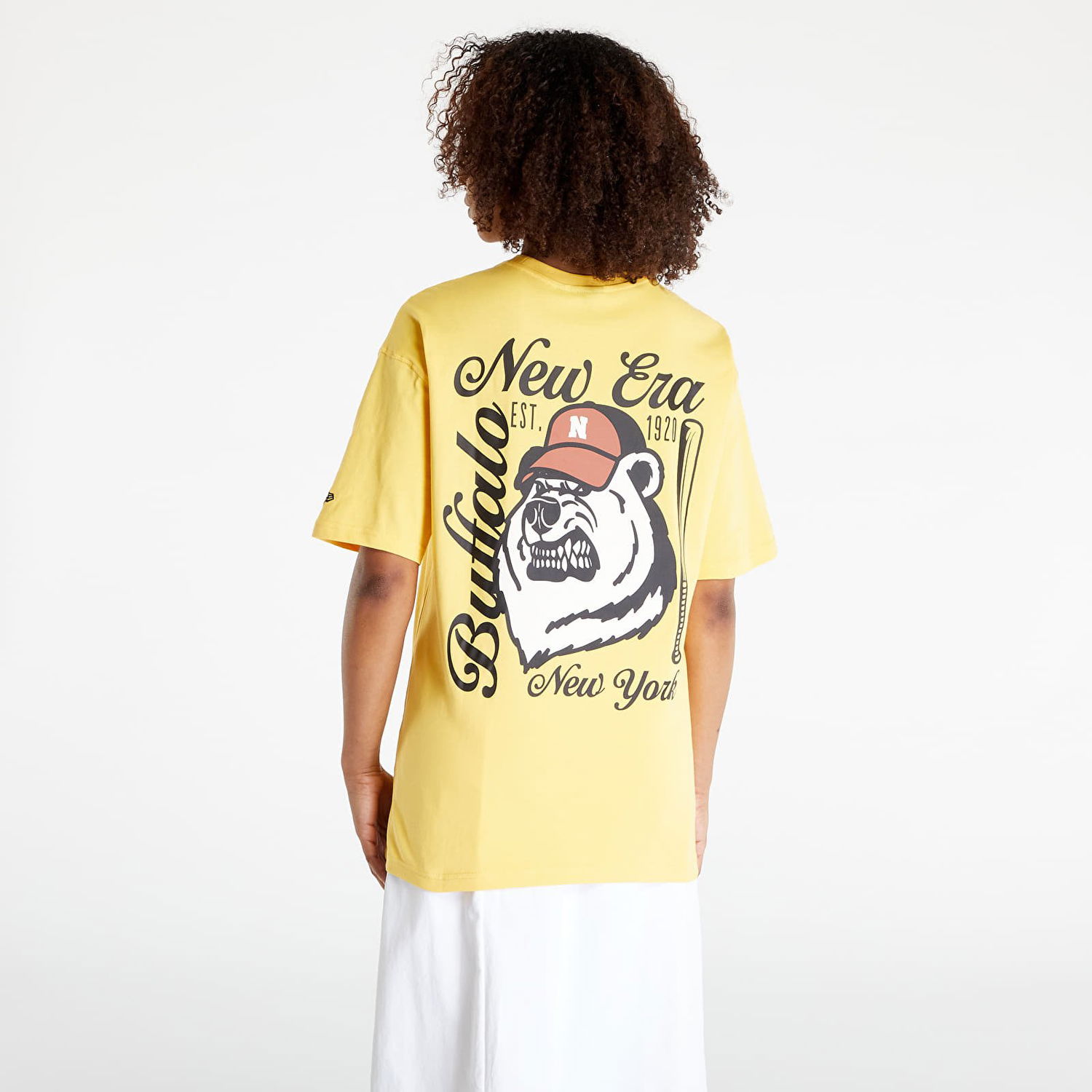 T-shirt New Era Heritage Bear Graphic Oversized T-Shirt Gul | 60332232, 0