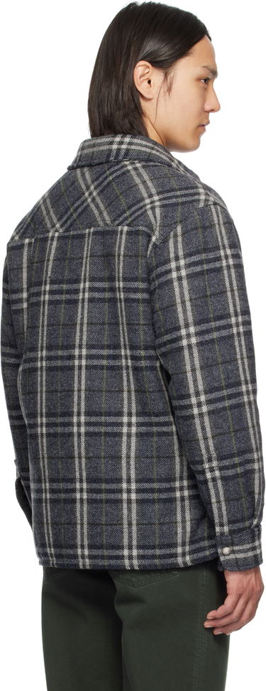 Skjorte Burberry Burberry Check Wool Overshirt Blå | 8102224, 2