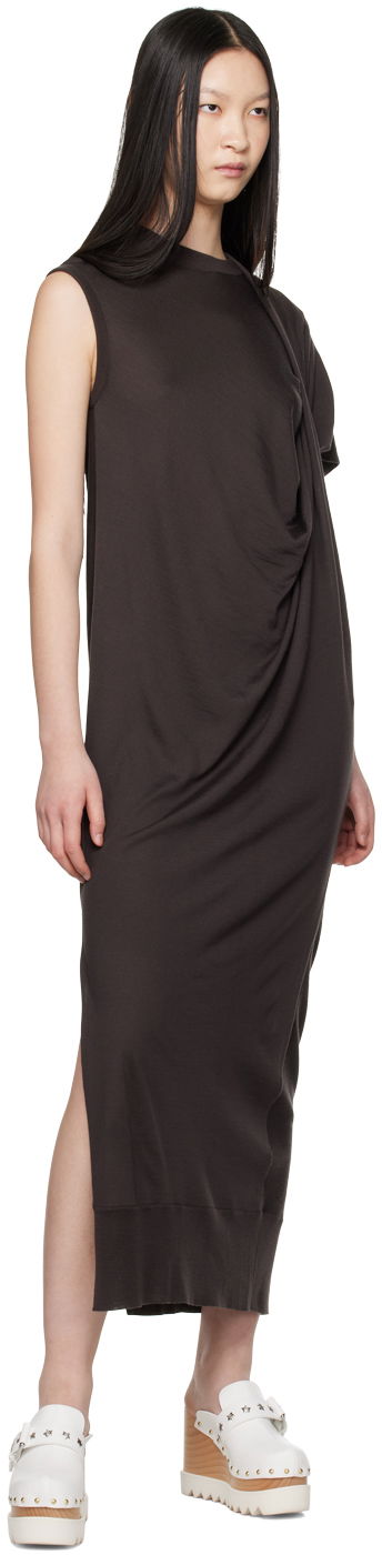 Kjole Stella McCartney Stella McCartney Asymmetric Draped Maxi Dress Brun | 6K08153S2500, 3