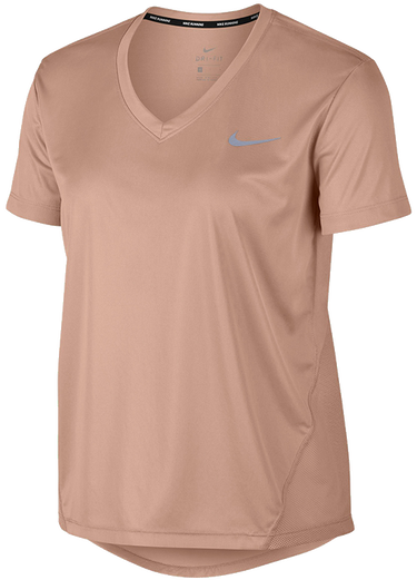 T-shirt Nike Miler Dri-FIT Short Sleeve V-Neck Running T-Shirt with Mesh Panels Beige | at6756-605, 0