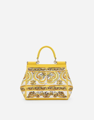 Håndtaske Dolce & Gabbana Medium Handbag With Floral Print Gul | BB6003AW050HG3OB, 3