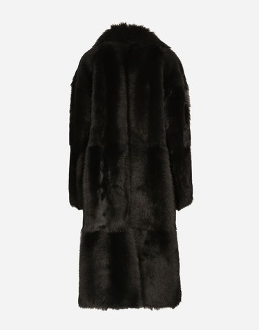 Frakker Dolce & Gabbana Single-breasted Shearling Coat Sort | F0W2DFFUP9BN0000, 1