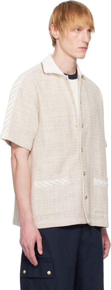 Skjorte Drôle de Monsieur Drôle De Monsieur 'La Chemise Tweed' Button-Up Shirt Beige | G-SH216-CO186-BG, 1