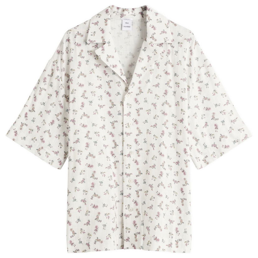 Skjorte Won Hundred Won Hundred Desmond Flower Vacation Shirt, Size Large Hvid | 3549-14276