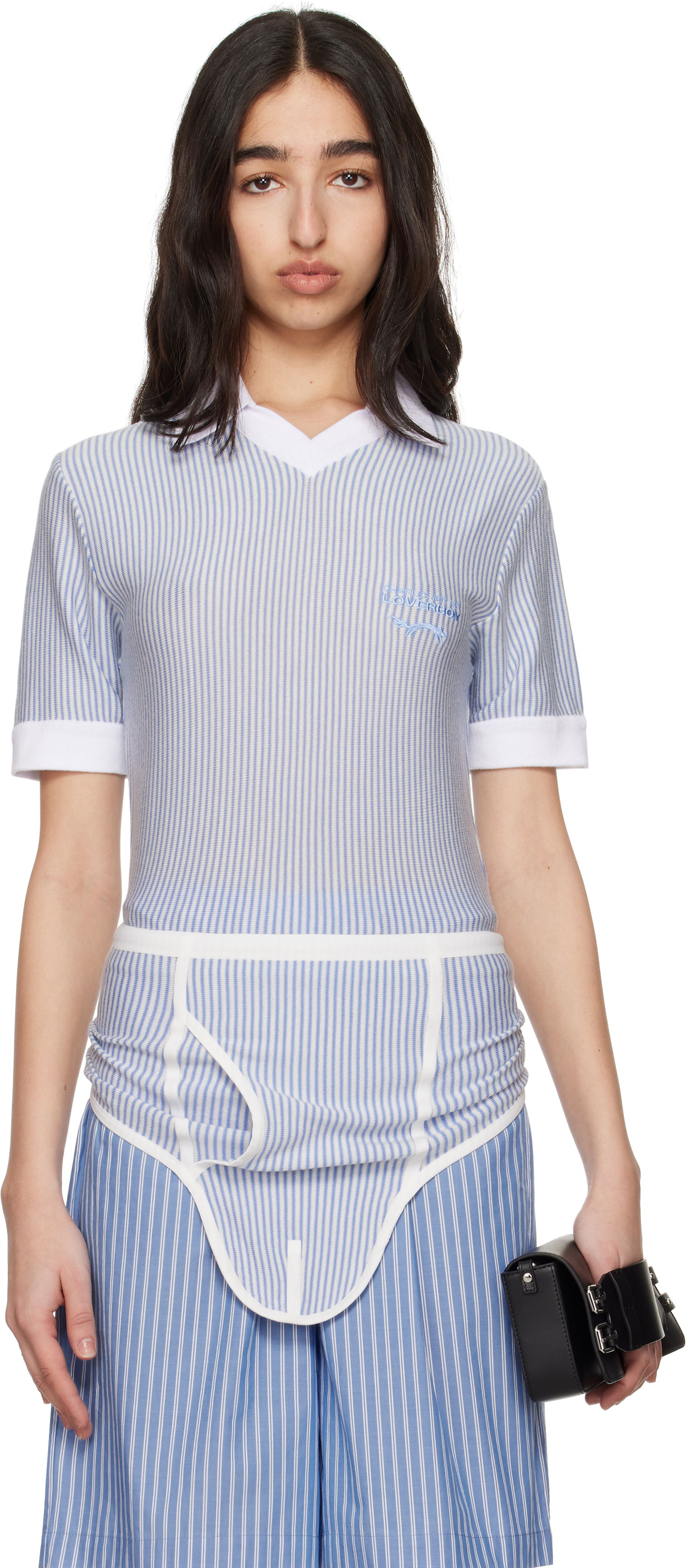 Polo skjorte Charles Jeffrey Loverboy Charles Jeffrey LOVERBOY Cheeky Onesie Bodysuit Blå | 54090302, 0