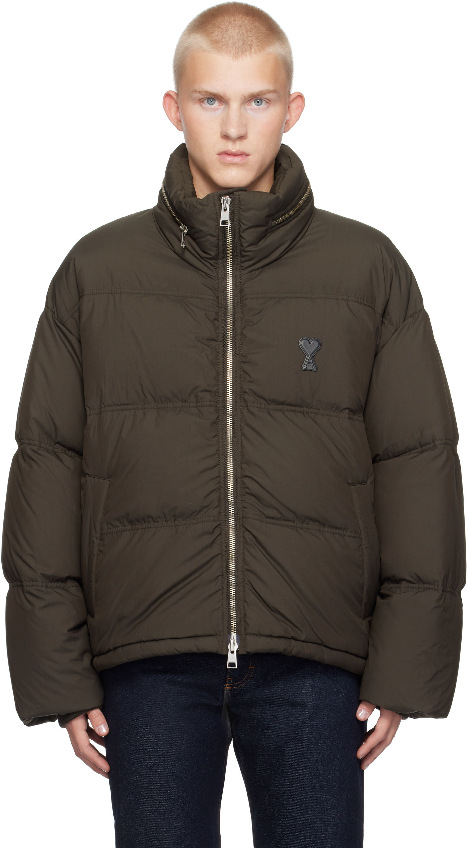 Puffer jakke AMI Down Jacket Brun | HJK403.PA0009, 0