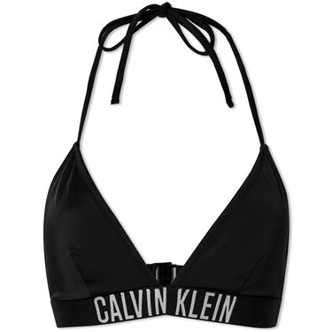 Badetøj CALVIN KLEIN Swim Logo Triangle Bikini Top Sort | KW0KW01824-BEH, 0
