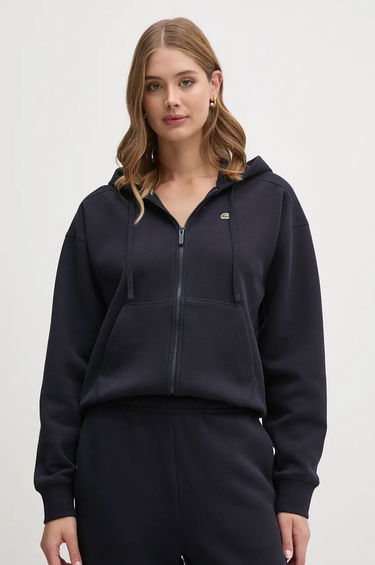 Sweatshirt Lacoste Navy Blue Zip-Up Hoodie With Applique Blå | SF2669, 3