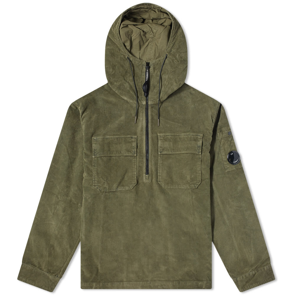 Jakke C.P. Company Arm Lens Cord Hooded Overshirt Grøn | 11CMSH325A-005899O-665, 0