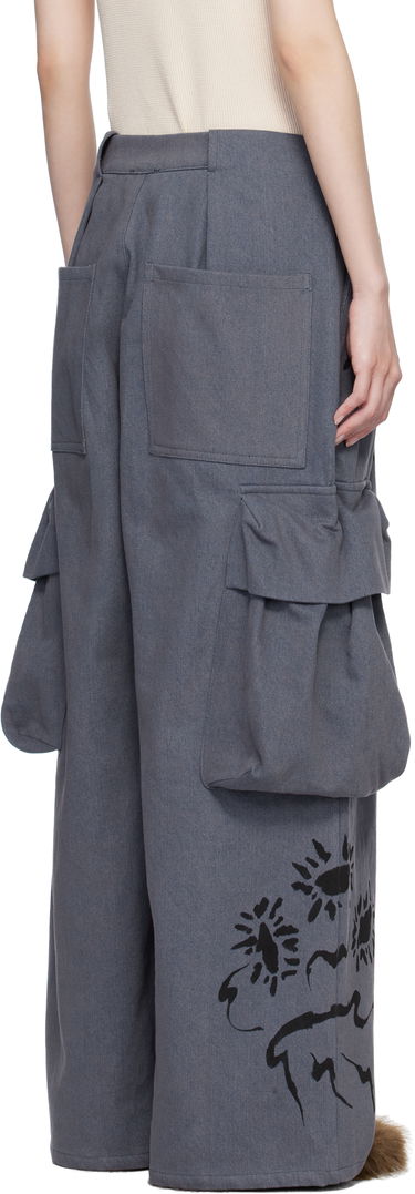 Cargo bukser Collina Strada Collina Strada Pleated Denim Cargo Pants Grå | XX6038, 2