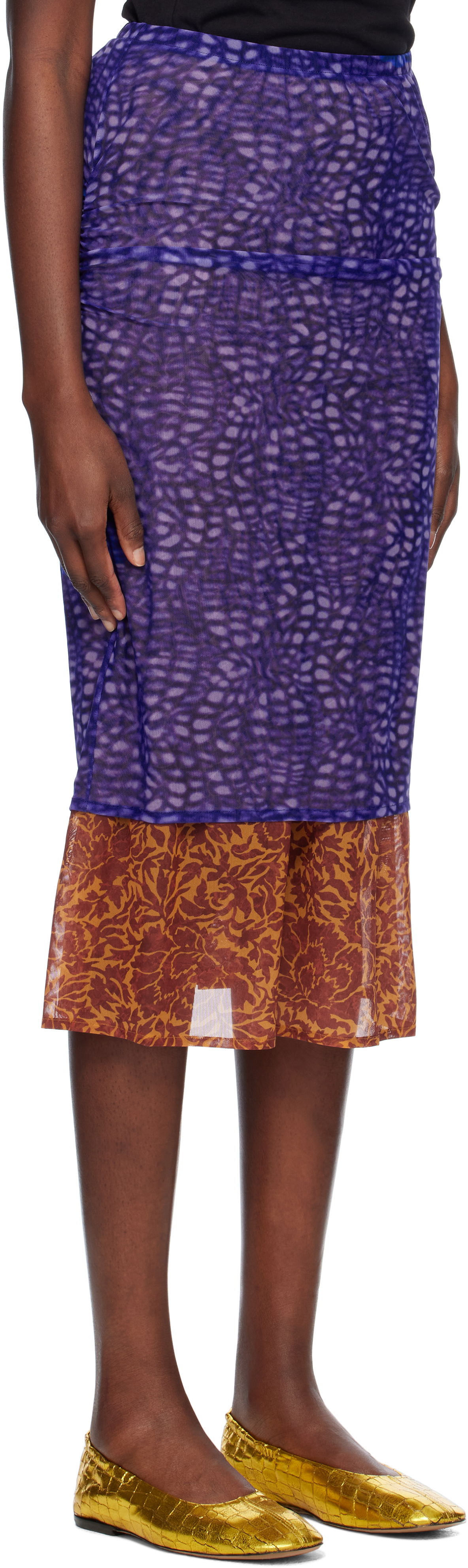 Nederdel Dries Van Noten Dries Van Noten Mesh Midi Skirt Lilla | 251-011162-1619, 1