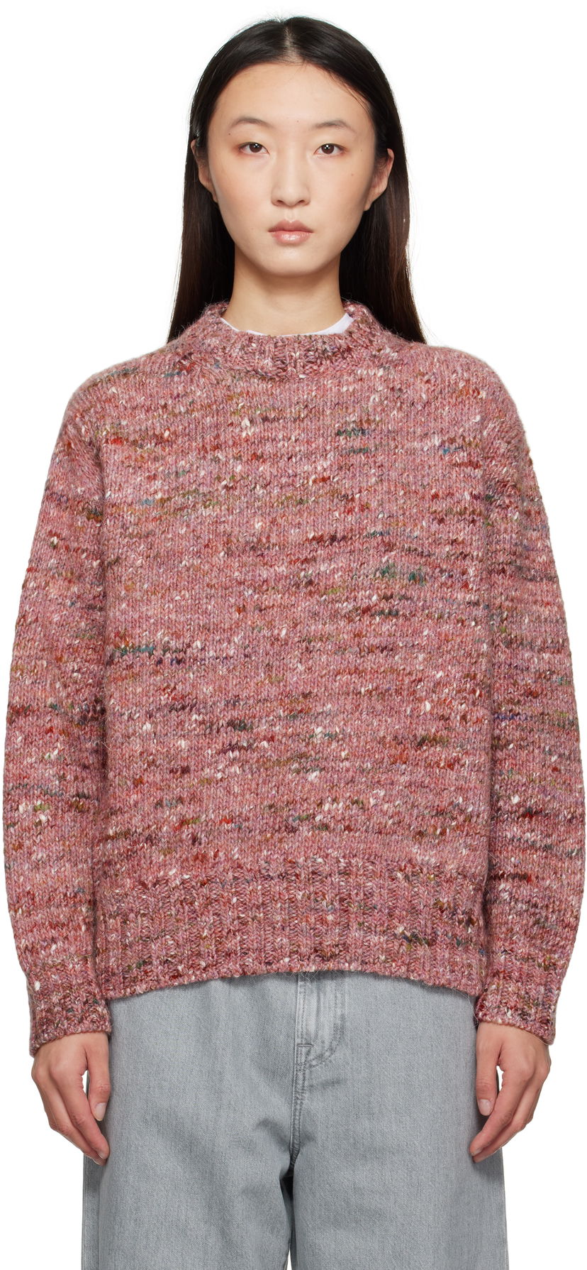 Sweater Róhe Róhe Melange Crewneck Sweater Lyserød | 416-23-330