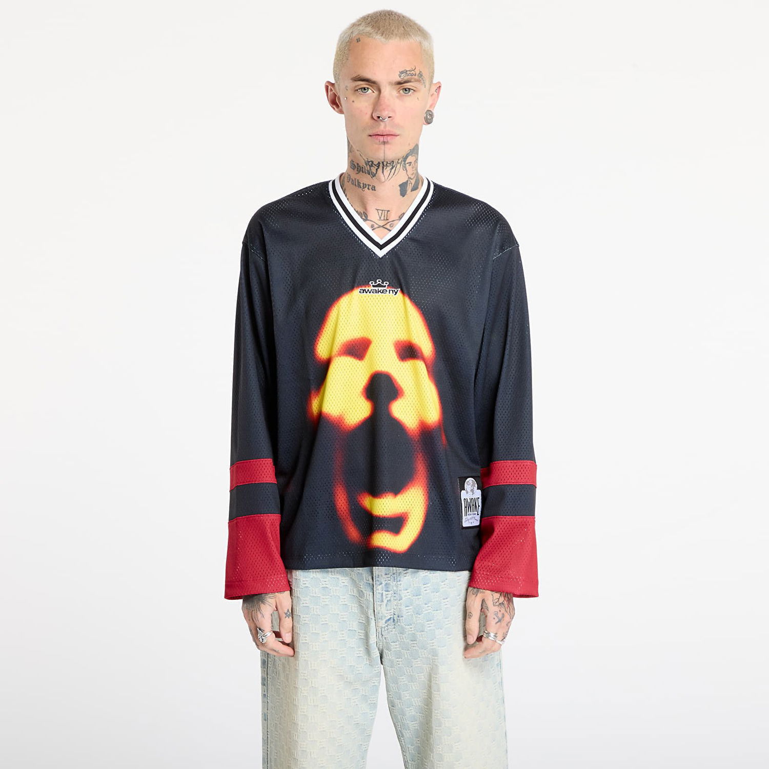 Jersey Awake NY Mesh Hockey Jersey Face Graphic Sort | AWK-FW25-TP005-BLK, 0