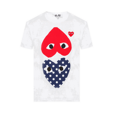 T-shirt Comme des Garçons PLAY Polka Dot Mix Heart T-Shirt Hvid | P1T240, 0
