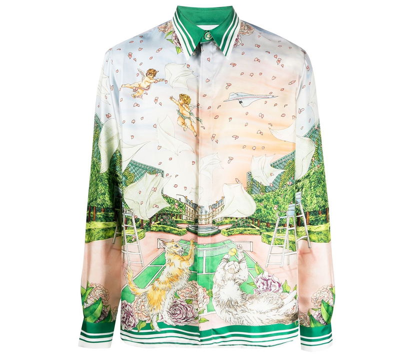 Skjorte Casablanca Graphic Print Silk Shirt Flerfarvet | MF22SH02107