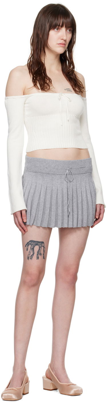 Nederdel GUIZIO Guizio Cielo Pleated Miniskirt Grå | H23610S020, 3