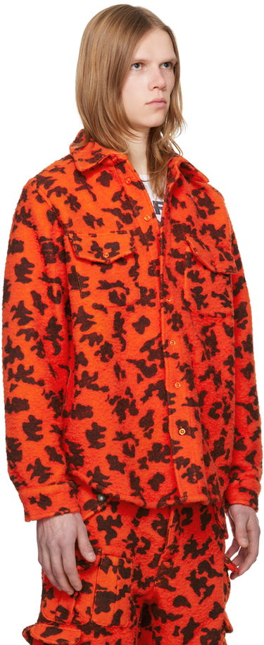 Skjorte ERL ERL Printed Fleece Shirt Orange | ERL07B023, 1