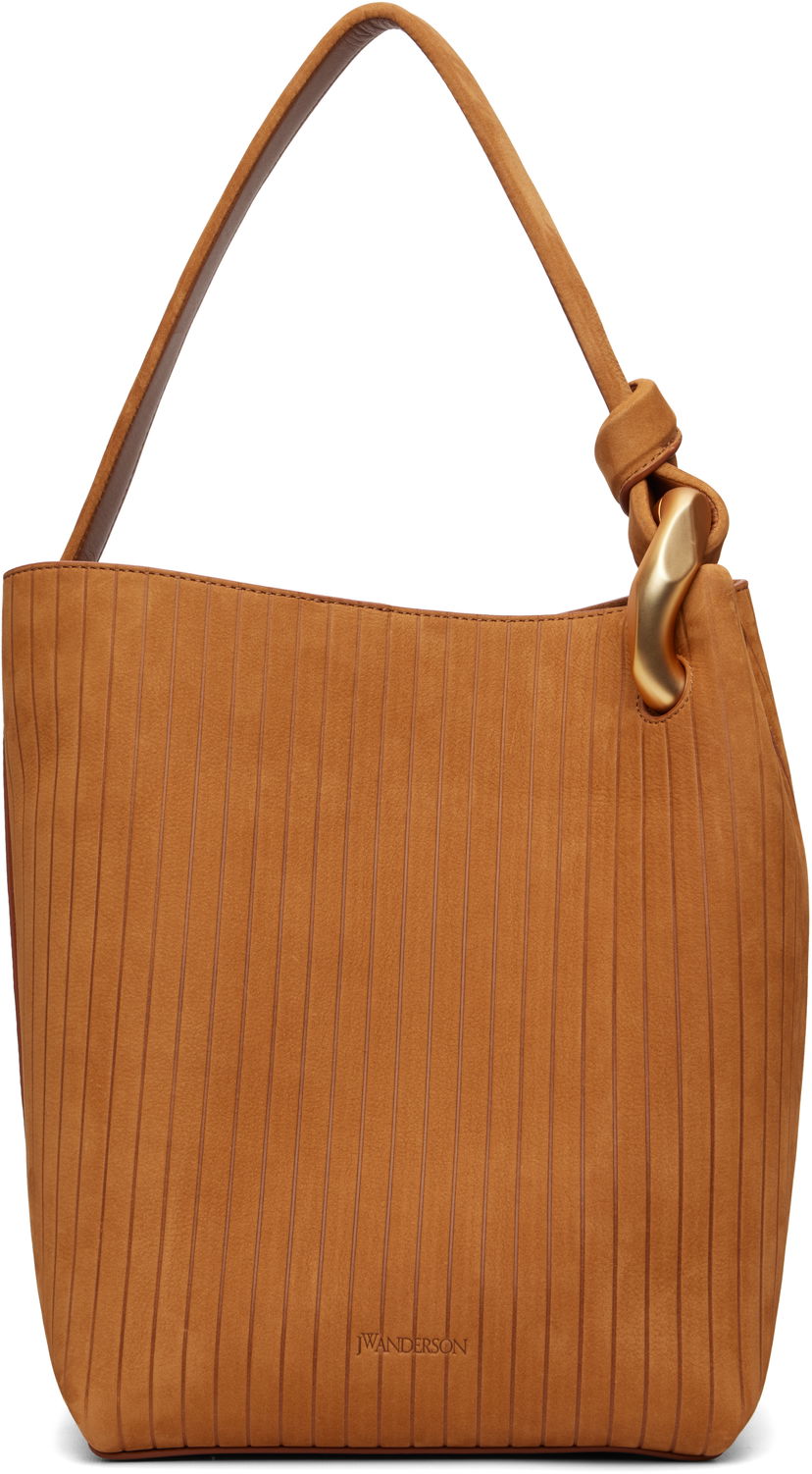 Mulepose JW Anderson 'The JWA Corner Bucket' Tote with Vertical Texture and Sculptural Hardware Brun | HB0737-LA0375