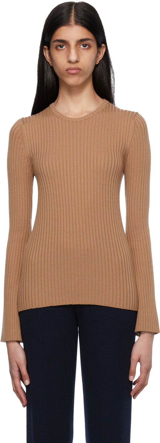 Sweater CHLOÉ Ribbed Knit Sweater Brun | CHC22AMP30650