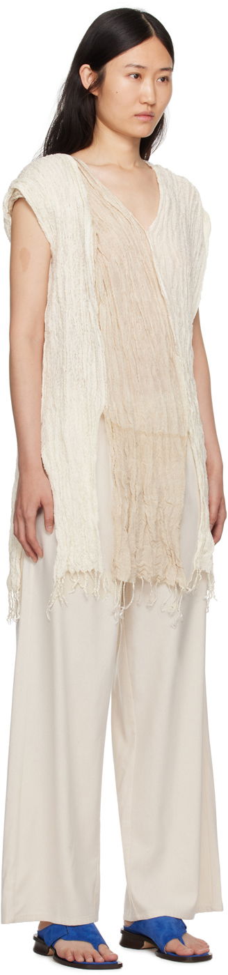Tanktop Baserange Baserange Frayed Crinkled Tunic Beige | TOSC-SI-SP24, 1