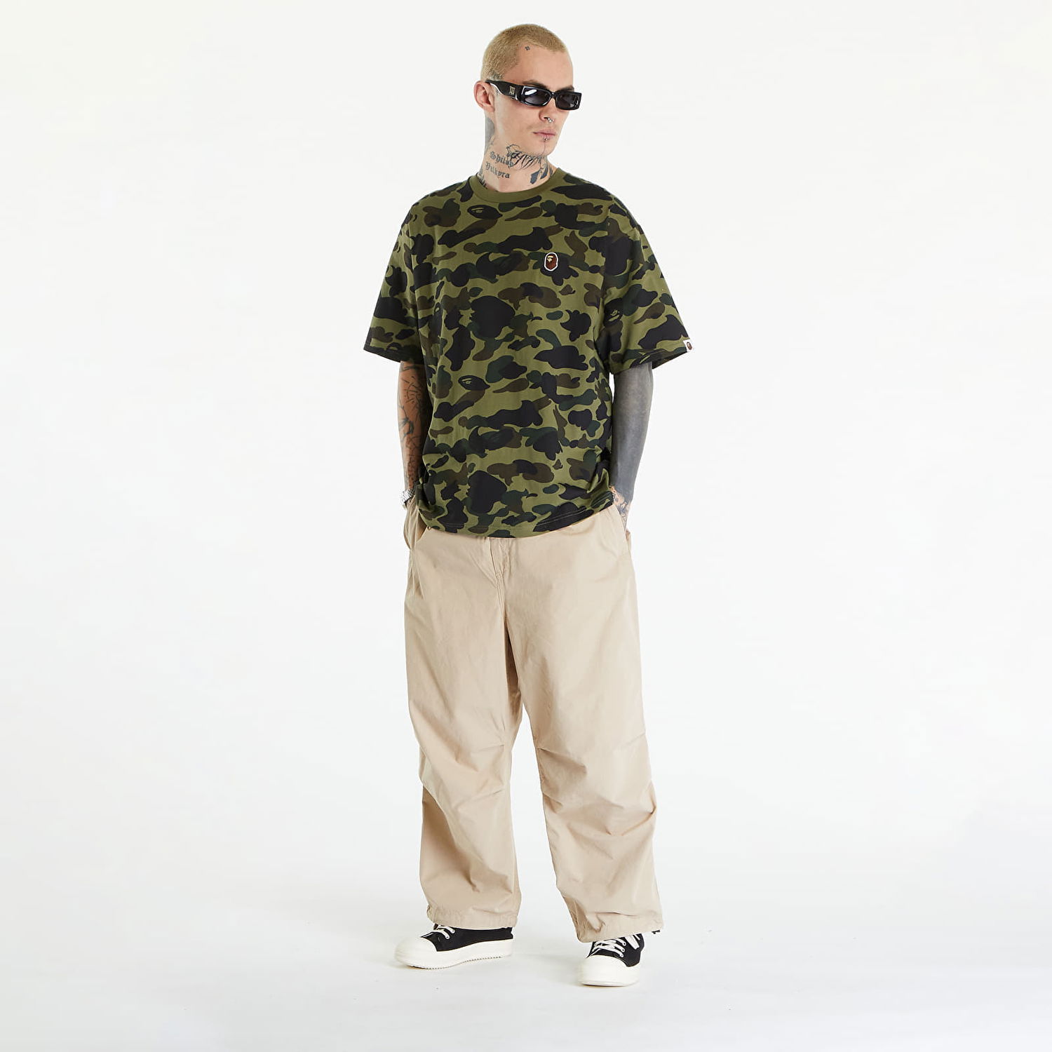 T-shirt BAPE A BATHING APE 1St Camo One Point Tee リラックス Green Grøn | 001CSK301006M GRN, 1