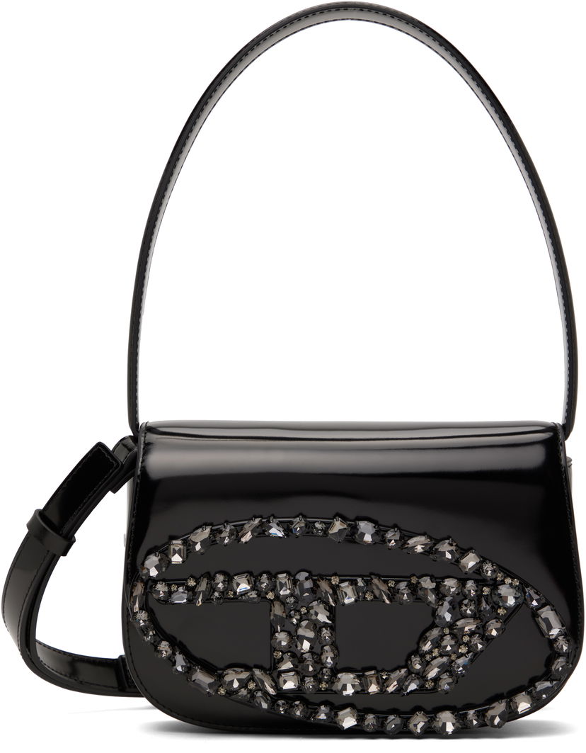 Håndtaske Diesel Diesel 1DR Crystal-Embellished Shoulder Bag Sort | X08396 P8036